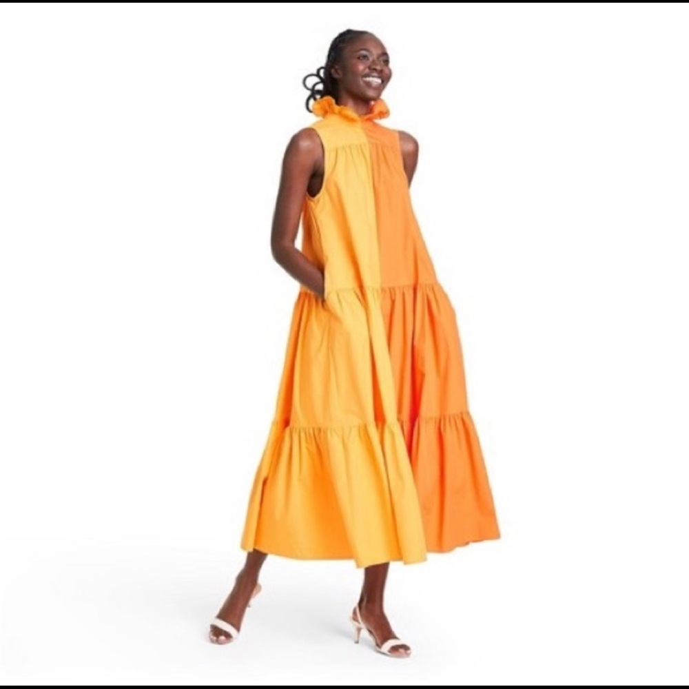 Christopher John Rogers orange two tone dress - Picture 5 of 5